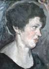 juergen-wollmann.de:::.. Bild Gemälde Karl Lenz - Frau im Profil mit Kleid