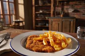 Image result for schnitzel mit pommes
