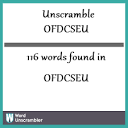 Unscramble OFDCSEU - Unscrambled 116 words from letters in OFDCSEU