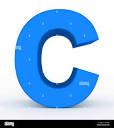 letter C 3d clean blue isolated on white - 3d rendering Stock ...