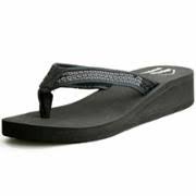 Black Wedge Sandals : All Women's Shoes - Walmart.com
