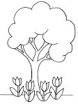 Trees coloring page