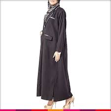 Hijab Ul Hareem - Grey Turkish Coat Style Abaya at diKHAWA.pk