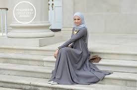Zipper Soft Ash Abaya _ Light Grey Soft Georgette Hijab styled by ...