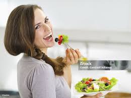 Image result for women eating salad and smiling