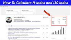 How To Calculate H index and i10 index in Google Scholar - YouTube