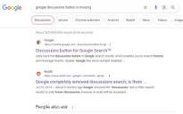 Discussions button for Google Search™