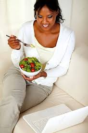 Image result for women eating salad and smiling