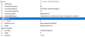 Excel VBA to query user info from LDAP returns "Provider does not ...