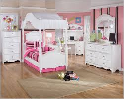 Charming Children Bedroom Idea With Pink White Canopy Bed White ...