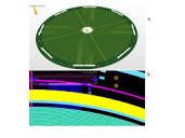 a -3D view of the back-side of the disc with 8 pairs of connectors ...