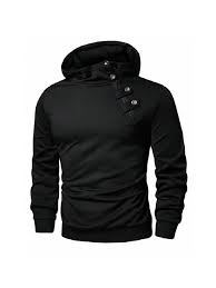 Image result for Мужская толстовка neck button black