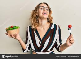 Image result for women eating salad and smiling