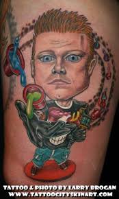 Larry Brogan Bobblehead Tattoo. Tuesday March 30, 2010. larry brogan tattoo. Tattoo of the day goes to Larry Brogan for this self portriat tattoo! - Larry_Brogan_Tattoo_Artist