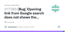 Bug] Opening link from Google search does not shows the website ...