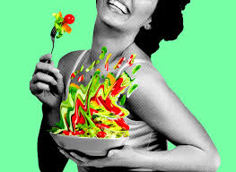 Image result for women eating salad and smiling