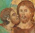Judas giving Jesus the kiss of