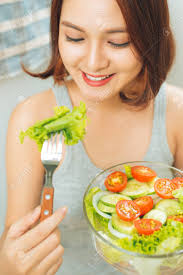 Image result for women eating salad and smiling