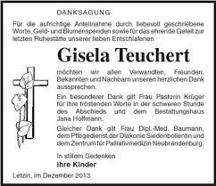 Gisela Teuchert-möchten wir al | Nordkurier Anzeigen
