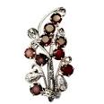 Silver Broach Garnet Zircon