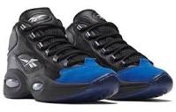 Mens Reebok Question Mid Basketball Shoes Sneakers Black Blue ...