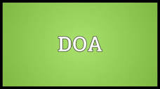 DOA Meaning - YouTube