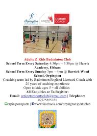 Image result for Orpington Junior Badminton Club