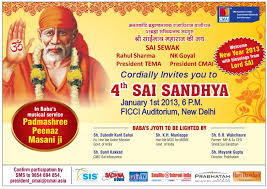 Welcome 2013 with Sai Sandhya on 1st January, 6PM at FICCI ... - sai-sandhya-invitation-card