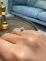0.5 Carat Diamond Cushion Shaped, F VS2 Diamond Engagement Ring ...