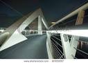 Modern Footbridge Over River Clyde In Glasgow, Scotland, Uk ...