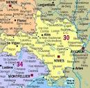 Carte du département du Gard (