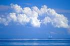 blue sky sailboat