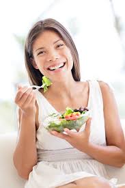 Image result for women eating salad and smiling