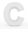 Letter C 3d White Isolated On White Stock Photo - iStock