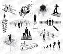 A variety of business people silhouettes vector material - Vector