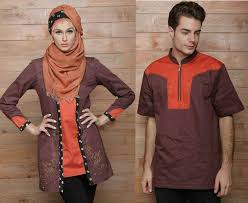 STOK HABIS)Baju Couple Muslim Azka Cokelat(Baju Wanita Model Blus ...