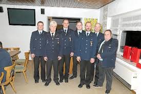 Ehrungen bei der Feuerwehr (von links): Lothar Steinwand, Eugen Heizmann, Dietmar Breil, Andre Soost, Reiner Breil, Bernd Walter und Armin Spielberger.