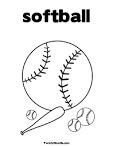 Softball coloring page
