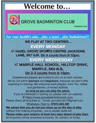 Image result for Groveside Badminton Club