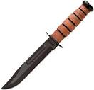 Amazon.com : KA-BAR Full-Size U.S.M.C. Straight Edge Knife Brown ...