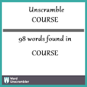 Unscramble COURSE - Unscrambled 98 words from letters in COURSE