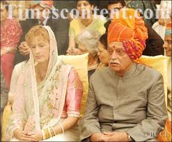 Former Union minister Captain Satish Sharma with wife Sterre at the wedding ceremony of his son - Captain-Satish-Sharma-Sterre