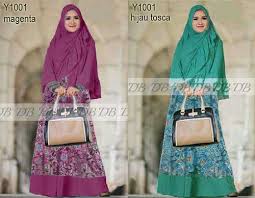 Baju Muslim Batik SALWA Bergo Y1001 � Gamis Syari
