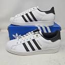 Men's Adidas Superstar Classic Shell Toe Shoes / White Black ...