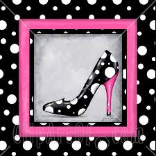 free black and pink shoe clip art | ... Black-And-White-Polka-Dot ...