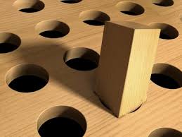 square peg in round hole