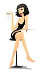 Free Woman vamp with glass vector graphics | Free Vector Graphics