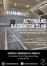 Image result for Acton Badminton Club