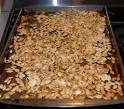 Pumpkin seeds in roasting pan