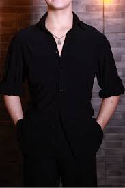 Image result for Мужская толстовка neck button black